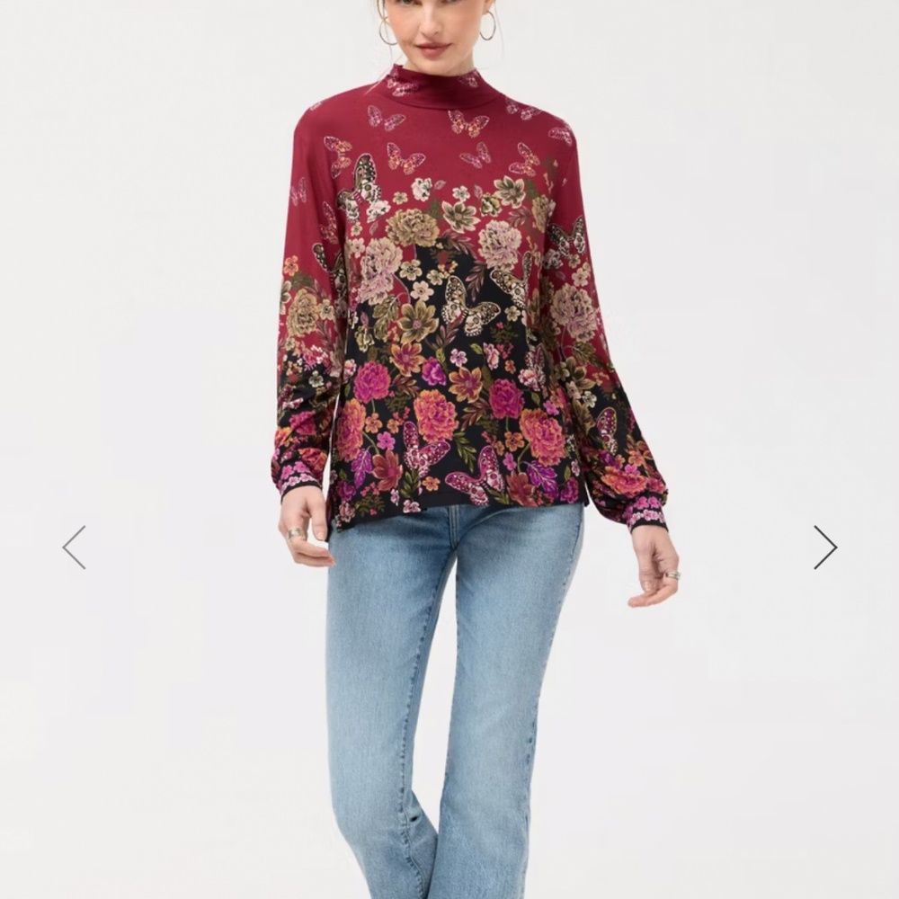 Johnny Was The Janie Favorite Puff Sleeve Mock Neck